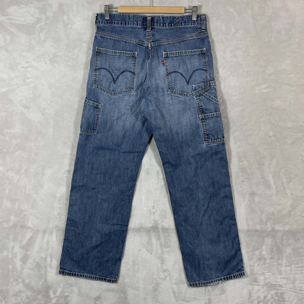 Vtg Levis Carpenter Jeans Mens 30x30 Loose Straight Y2K 2004 Faded Distressed